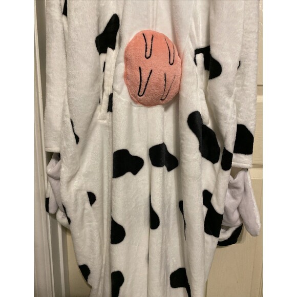 Cow Adult 1-Piece Farm Animal Halloween Cosplay Costume Flappy Suits Pajama L/XL - Picture 9 of 13